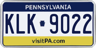 PA license plate KLK9022
