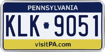 PA license plate KLK9051