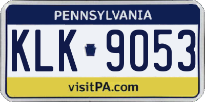PA license plate KLK9053