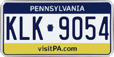 PA license plate KLK9054