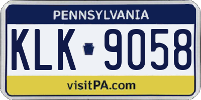 PA license plate KLK9058