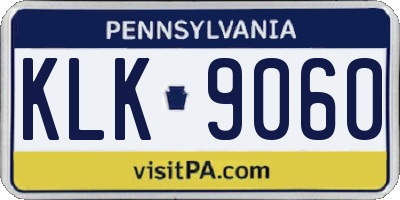 PA license plate KLK9060