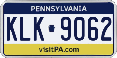 PA license plate KLK9062