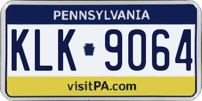 PA license plate KLK9064