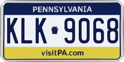 PA license plate KLK9068