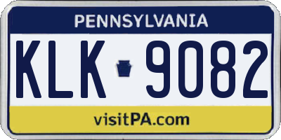 PA license plate KLK9082