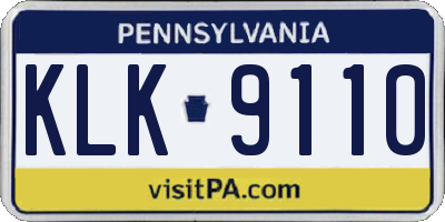 PA license plate KLK9110