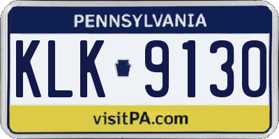 PA license plate KLK9130