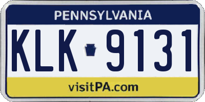 PA license plate KLK9131
