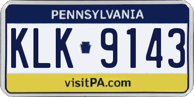 PA license plate KLK9143
