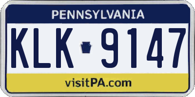 PA license plate KLK9147