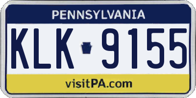 PA license plate KLK9155