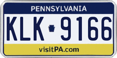 PA license plate KLK9166
