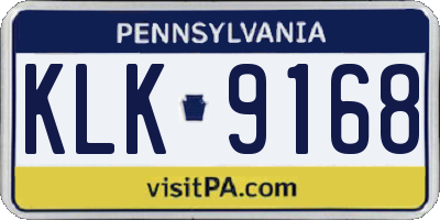 PA license plate KLK9168