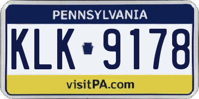 PA license plate KLK9178