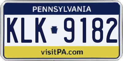 PA license plate KLK9182