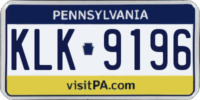 PA license plate KLK9196