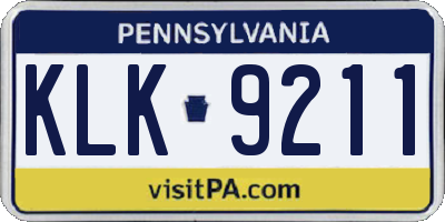 PA license plate KLK9211
