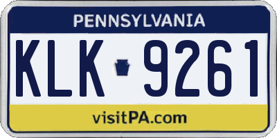 PA license plate KLK9261