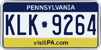PA license plate KLK9264