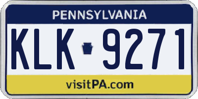 PA license plate KLK9271