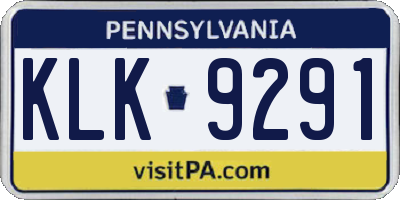 PA license plate KLK9291