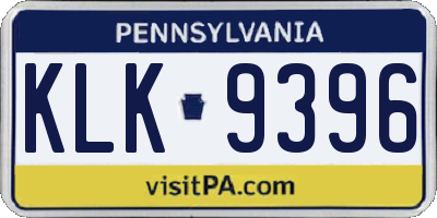 PA license plate KLK9396