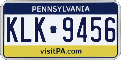 PA license plate KLK9456