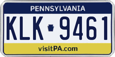 PA license plate KLK9461