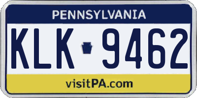 PA license plate KLK9462