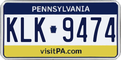 PA license plate KLK9474
