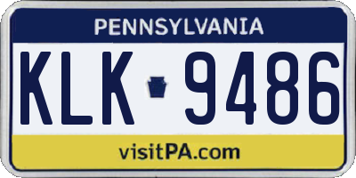 PA license plate KLK9486