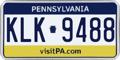 PA license plate KLK9488