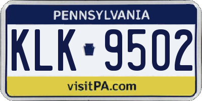 PA license plate KLK9502