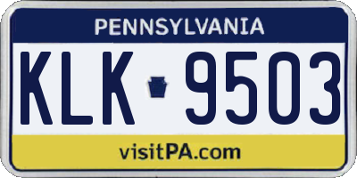 PA license plate KLK9503