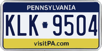 PA license plate KLK9504