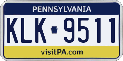 PA license plate KLK9511