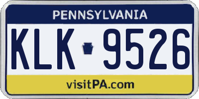 PA license plate KLK9526