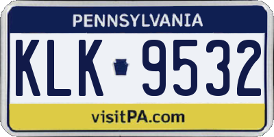 PA license plate KLK9532