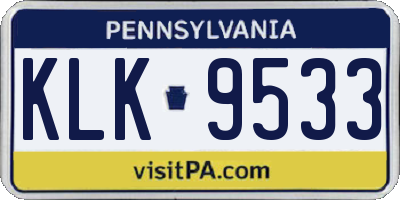 PA license plate KLK9533