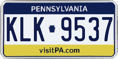 PA license plate KLK9537