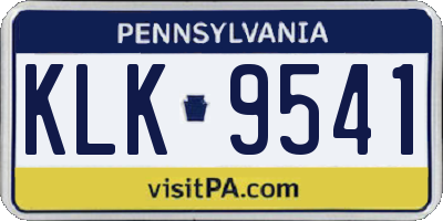 PA license plate KLK9541