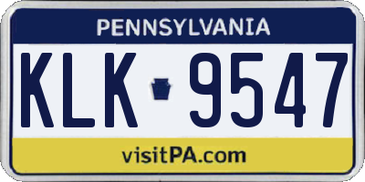 PA license plate KLK9547