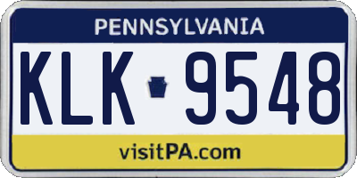 PA license plate KLK9548