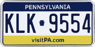 PA license plate KLK9554