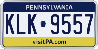 PA license plate KLK9557