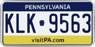 PA license plate KLK9563