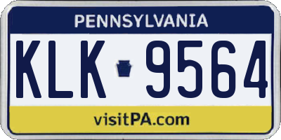PA license plate KLK9564