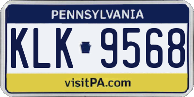 PA license plate KLK9568