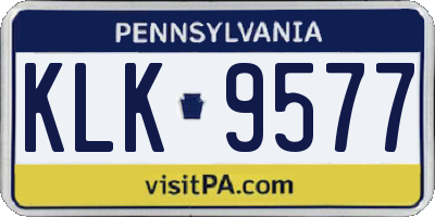 PA license plate KLK9577